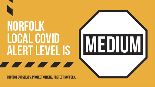 Coronavirus rates are increasing in Norfolk and our alert level is currently Medium.

Protecting ourselves has never been more important, we should continue to wash our hands, wear a face covering and stick to the rule of 6

Fore more information visit: norfolk.gov.uk/care-support-a…
