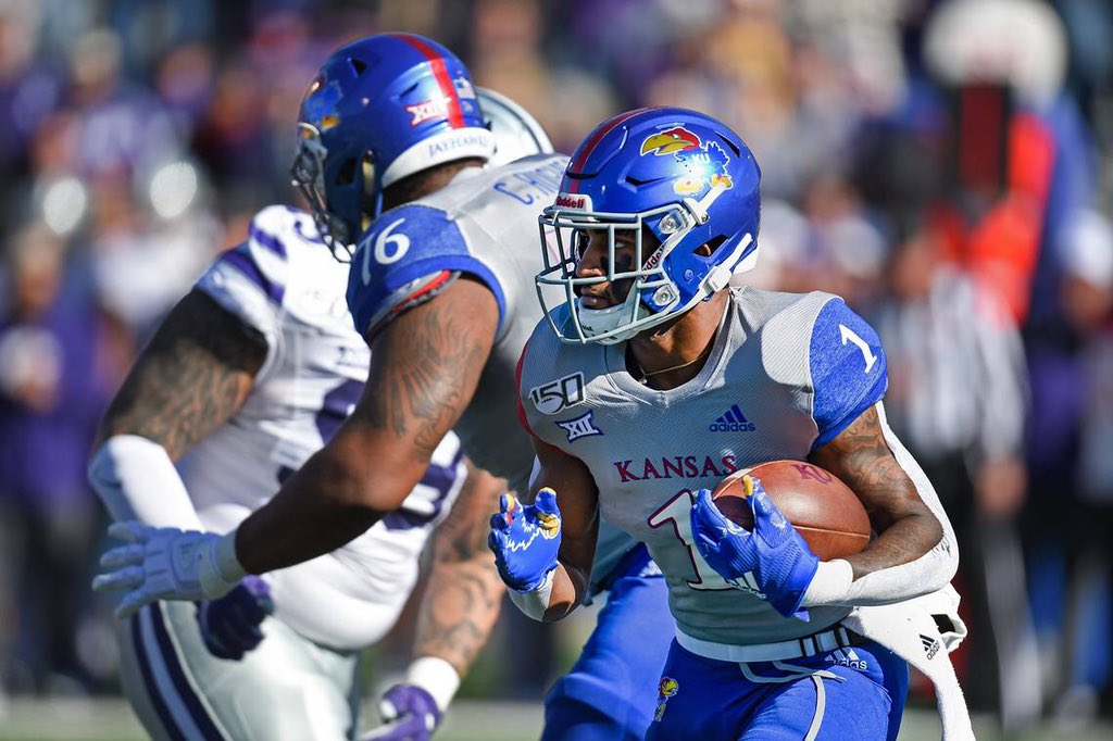 Extremely blessed to receive an offer from the University of Kansas #AGTG❤️💙#GOJAYHAWKS