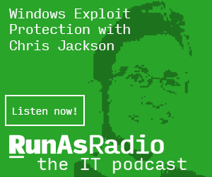 RunAsRadio (@runasradio) on Twitter photo You can lock down your PC from exploits - at the risk of breaking certain applications. It takes testing and app-by-app adjusting... but worth it! <a href="/appcompatguy/">Chris Jackson</a> talks on RunAsRadio at runasradio.com/Shows/Show/733 about making your company PCs malware resistant! You can lock down your PC from exploits - at the risk of breaking certain applications. It takes testing and app-by-app adjusting... but worth it! <a href="/appcompatguy/">Chris Jackson</a> talks on RunAsRadio at runasradio.com/Shows/Show/733 about making your company PCs malware resistant!