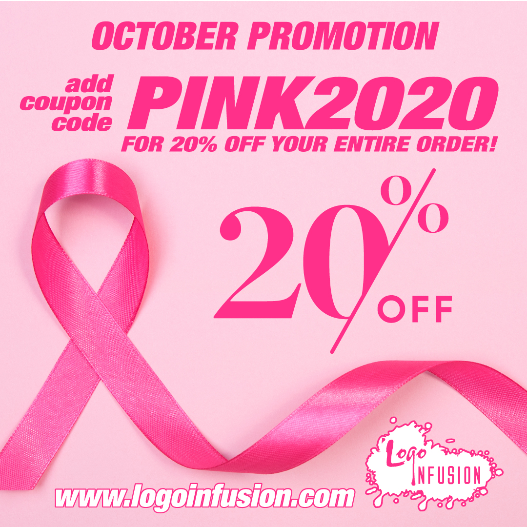 LogoInfusion's tweet photo. October Special!

Coupon Code: PINK2020 For 20% off in addition to Buy 4 get 1 Free!

https://t.co/sMfGQ11q7L

#LogoInfusion #InfuseYourGame https://t.co/KGnnisBRWZ
