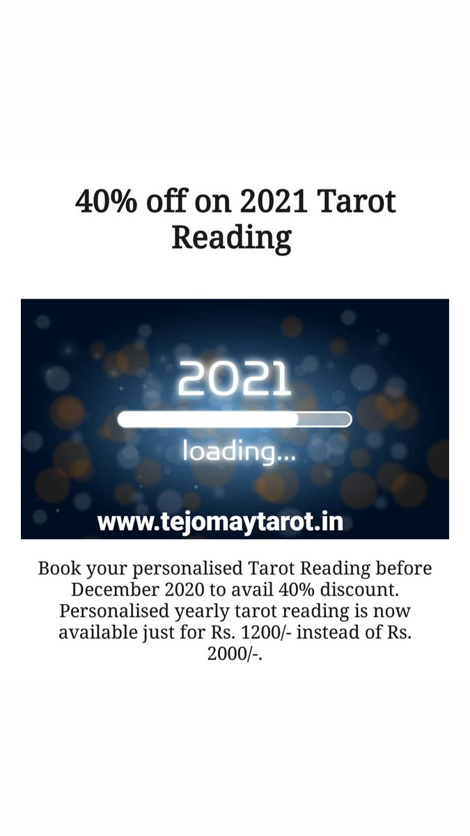 Visit tejomaytarot.in or drop an email at tejomay.tarot@gmail.com to book an appointment.
#2021 #yearlytarotreading #yearlypredictions #2021predictions #tarot #tarotcards #predictions #guidance #message #horoscope #TarotReading