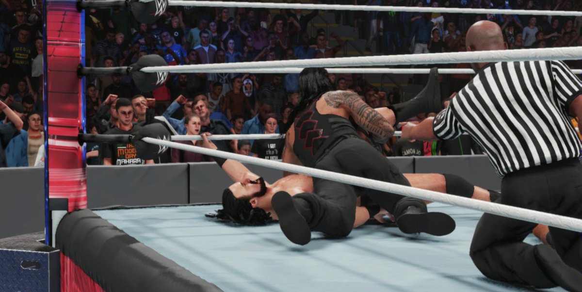 floydbanks2k26's tweet photo. 2-on-2 match was cut against the #UniversalChampion when @DMcIntyreWWE took a Spear from  @WWERomanReigns and ref never saw the rope break in the #WWERaw male #SurvivorSeries.
#XboxOne #PPVTrend #WWE2K19 #UniverseMode #RomanReigns #SethRollin #TheMiz #DeanAmbrose #DrewMcIntyre https://t.co/UYgU1IZ8HJ