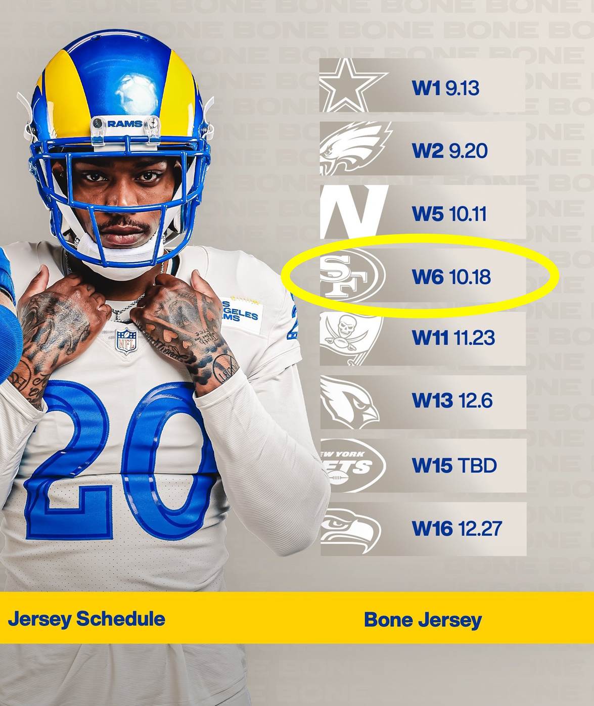 rams bone jersey