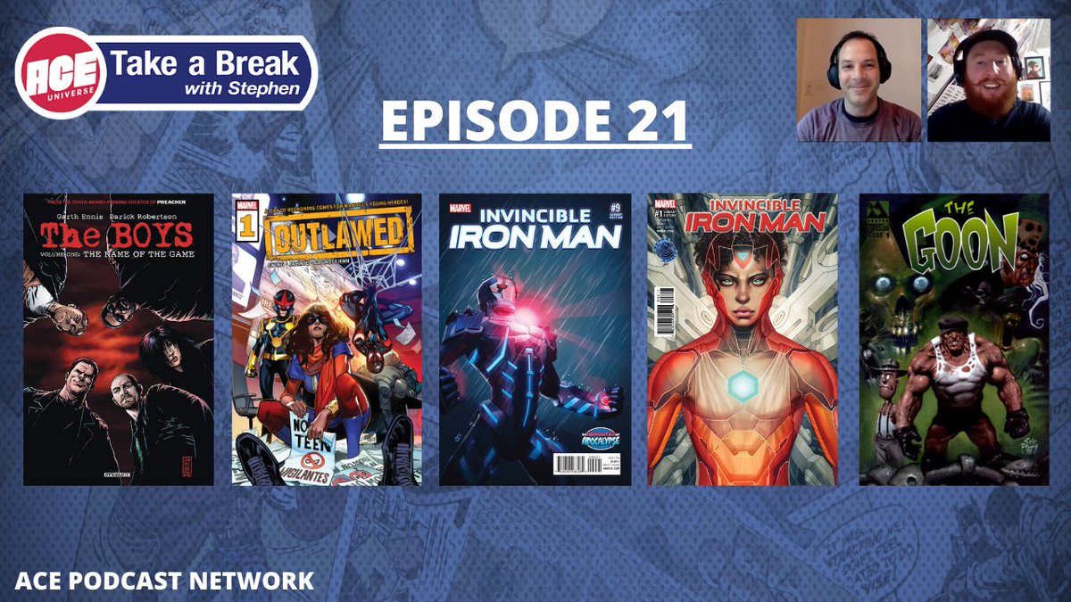 takeabreak_pod's tweet photo. Episode 21 of "Take a Break with Stephen" is out now! 🎙

Watch as Stephen and Alex talk #TheBoys, #Outlawed, #TheGoon and #Ironheart #RiriWilliams.

▶️: https://t.co/alANiTt0lt https://t.co/jHlJfyjvIN