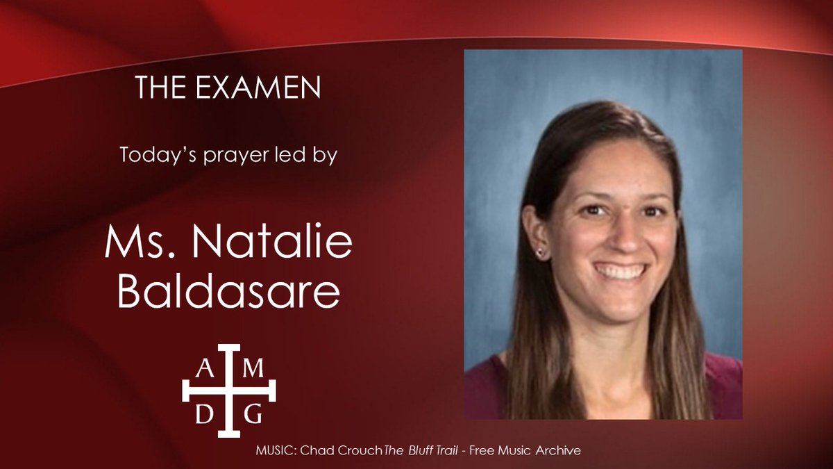 RegisJesuitHS's tweet photo. Ms. Natalie Baldasare leads us in today's daily Examen: https://t.co/23tnSPLXEA #RJPrays #RaidersTogether #RJLIfe https://t.co/hgwKLzjtZx