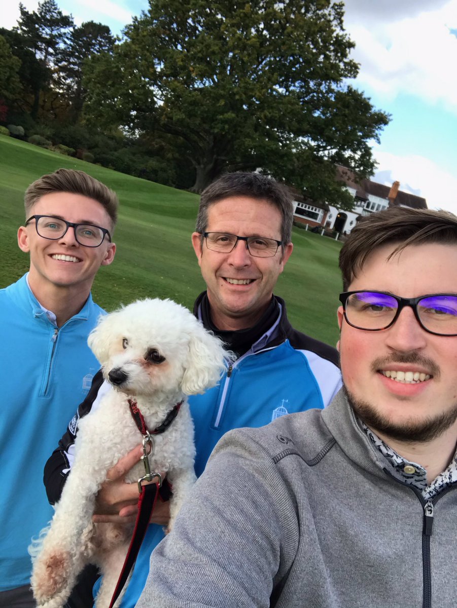 Great to take the Pro Shop team round the Old at Sunningdale as a thank you for all their hard work (dog excluded!) this summer.
We played for the inaugural Course Maintenance Cup (Woking closed) &amp; the ‘old boy’ managed to tie with Harry to share the honours! (Age adjusted win!)
