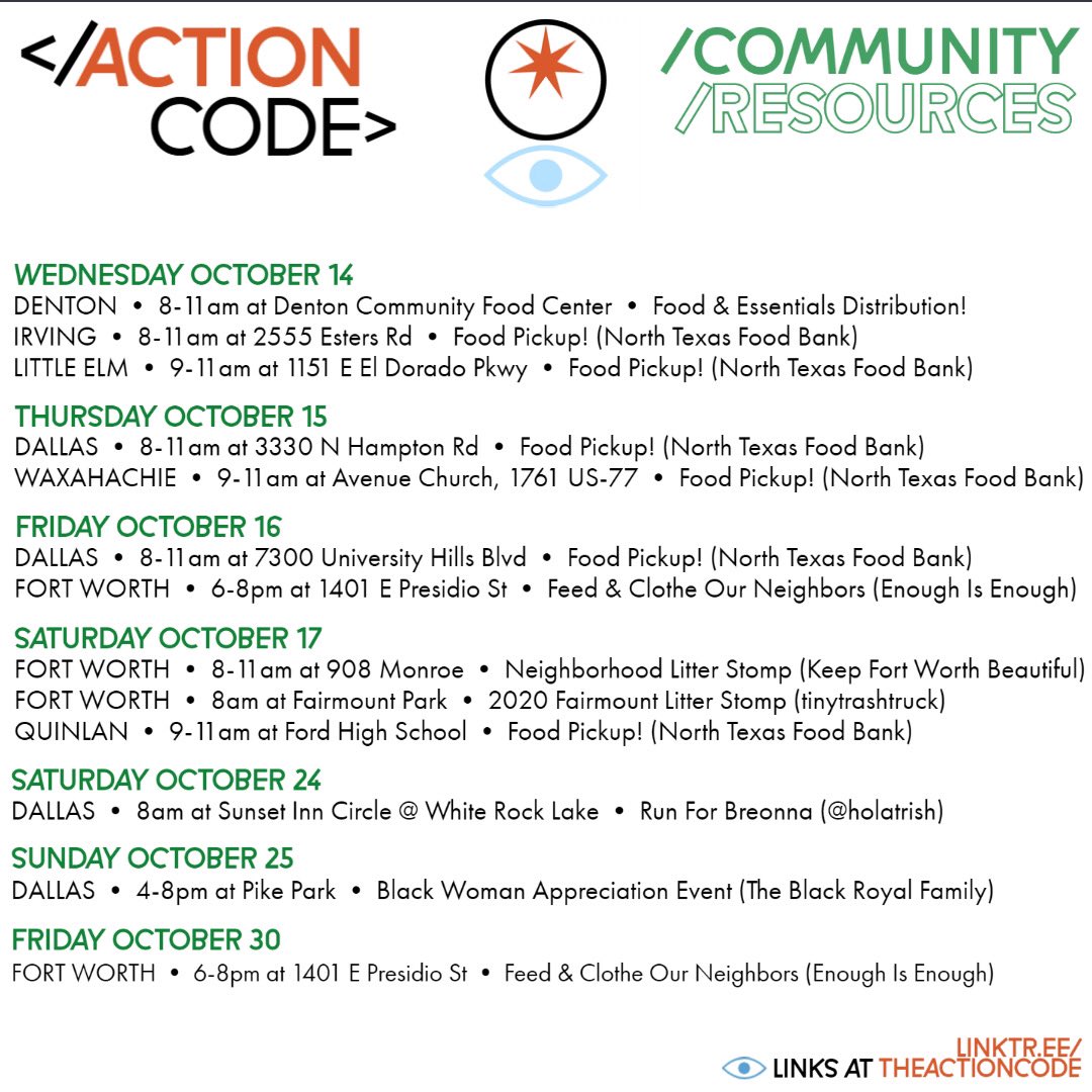 theactioncode's tweet image. DFW- updated 10/14

Links here:
linktr.ee/theactioncode