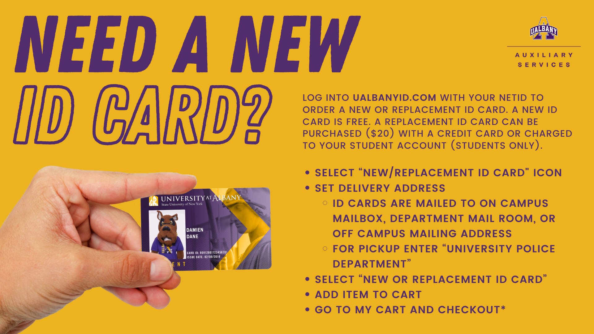 UAS Albany on Twitter: "Need a new ID Card or a replacement? Order