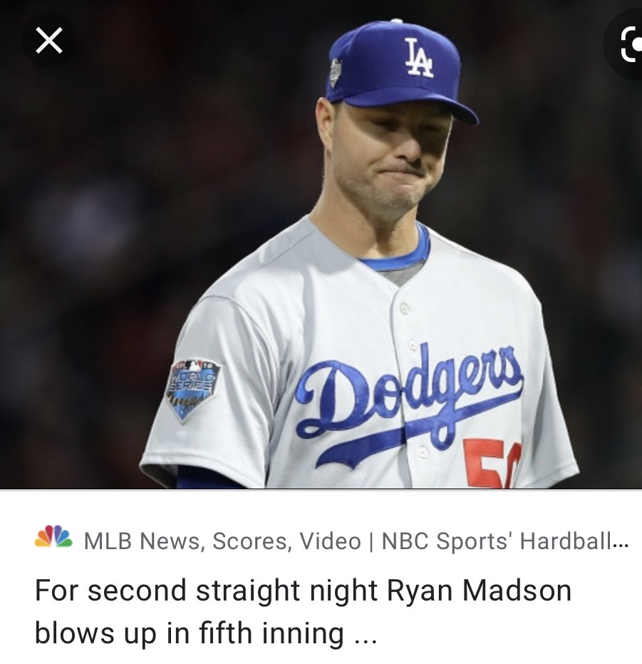 2018 (WS Game 2)Dodgers AHEAD 2-1Bases Loaded 2 out and Dave pulls Hyun-Jin Ryu...But for “good ole Dave” I guess this didn’t qualify as high leverage...Because in comes Ryan Madson who allows all three of Ryu’s base runners to score on a walk and a two run hit by J.D.