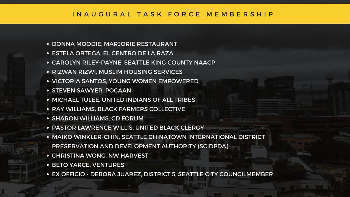 #Breaking - Here are the names of the members of <a href="/MayorJenny/">Jenny Durkan</a> $100M Equitable Initiative Task Force. What are your thoughts?