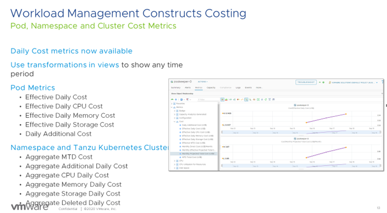 Sunny_Dua's tweet photo. Another hidden gem with @vRealizeOps 8.2. Costing for #vSphere with #Tanzu constructs including NativePods, Namespaces and Guest Clusters.. Woohoo.. https://t.co/SsLhnDabnK