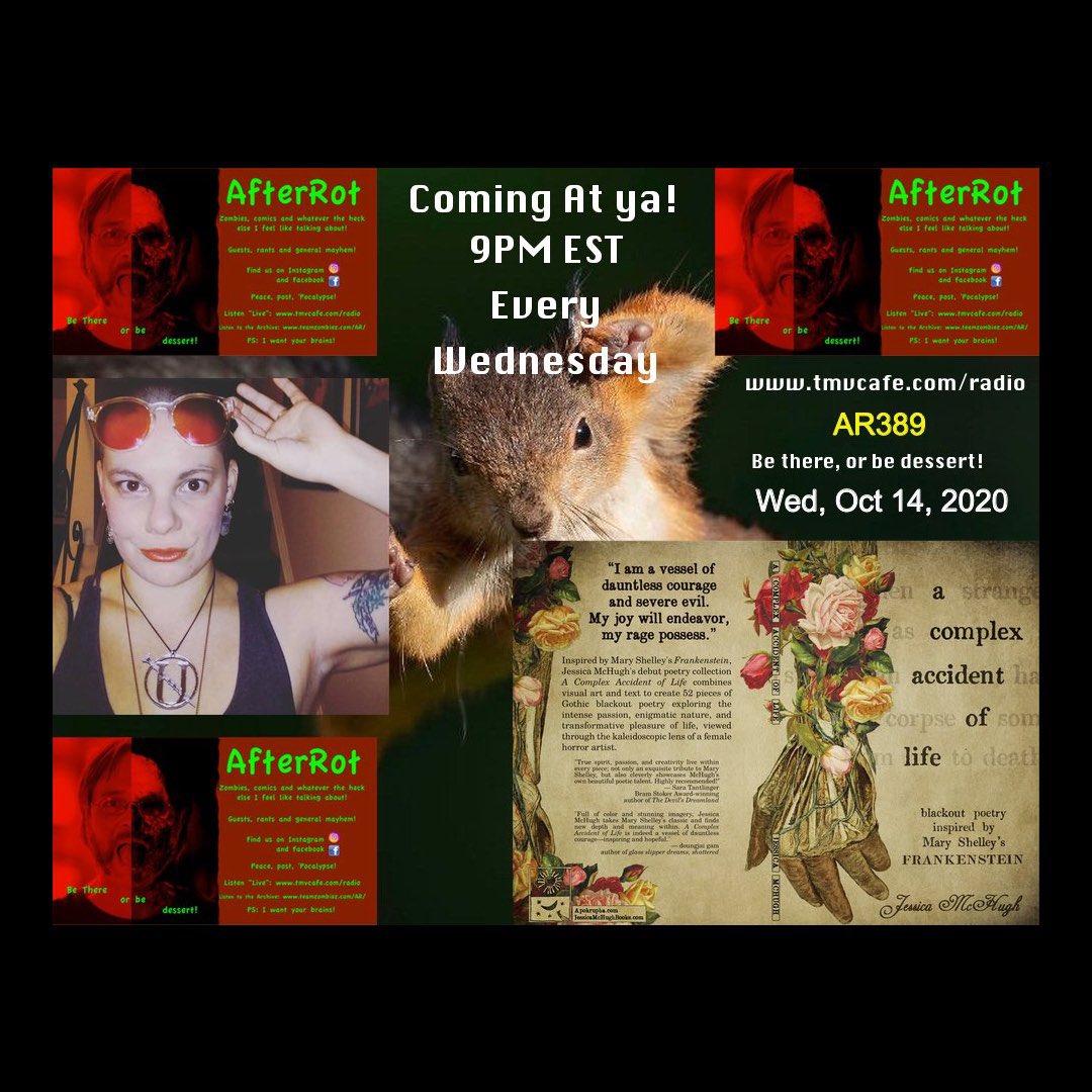 Tonight on the After Rot, we have Jessica McHugh on, “live” as it were. 9PM ET - be there or be dessert! tmvcsfe.com/radio #afterrot #jessicamchugh