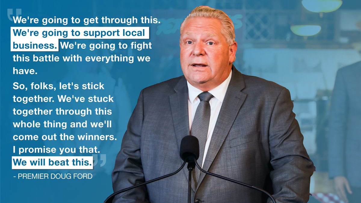 fordnation's tweet image. We know Ontarians have been through a lot over the last few months, but we will get through this together. Our government is committed to supporting small businesses during these difficult times.

Learn more about the supports available to small businesses
covid-19.ontario.ca/small-business…