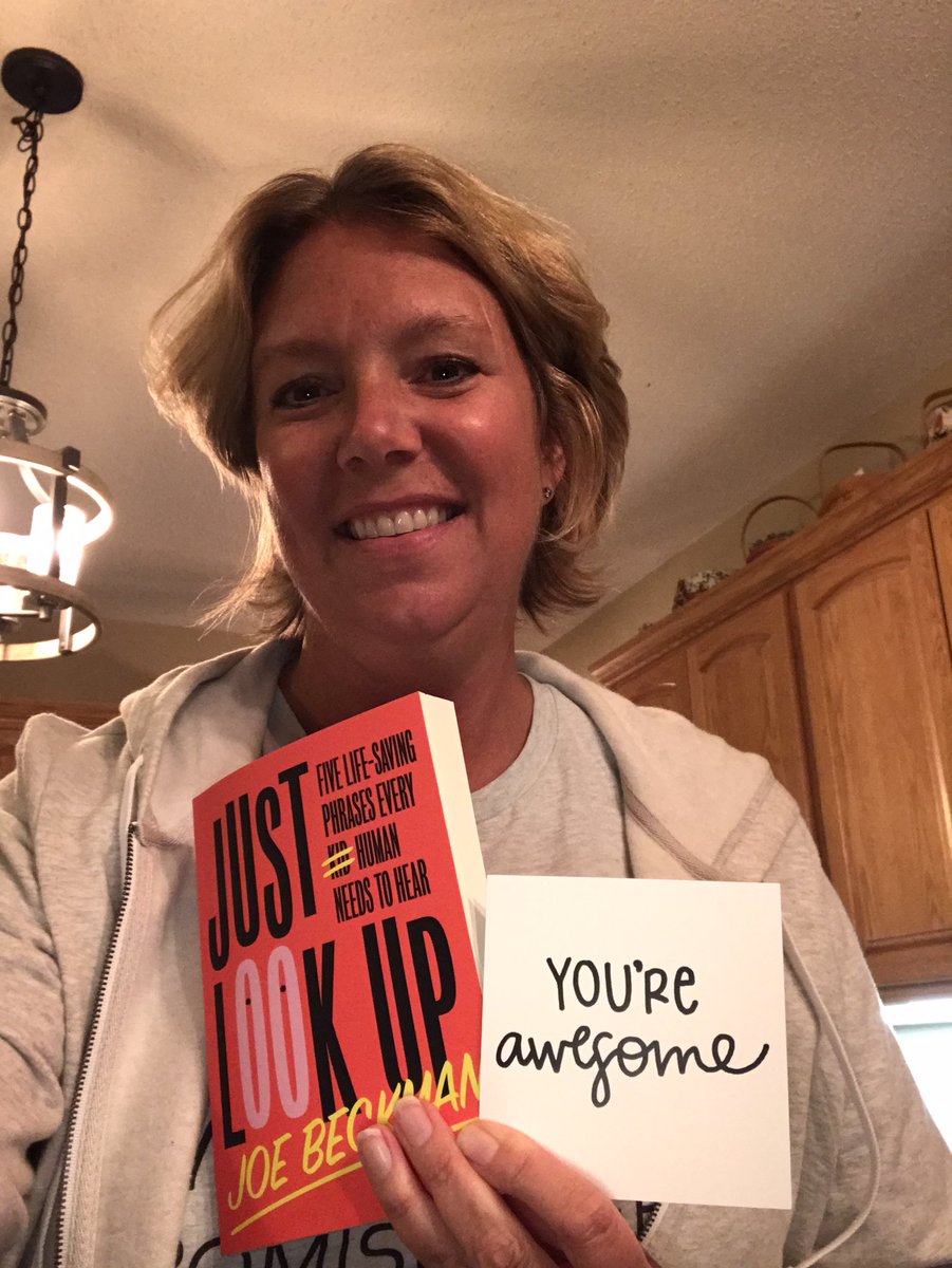 CkslaterKim's tweet photo. So excited to get my copy of #JustLookUp! Thank you @Joe_Beckman for the message and signing my copy. I can’t put it down, a book every mom needs to read. #Till360 https://t.co/COR33irwKU