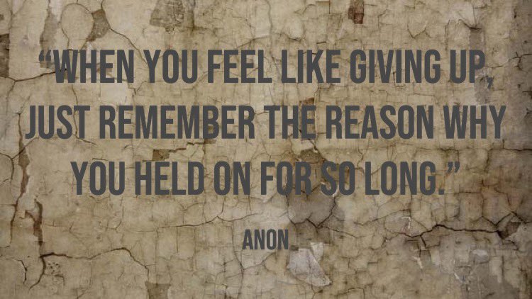 “When you feel like giving up, just remember the reason why you held on for so long.” ~ Anon
#Motivation #motivational #quotes #quoteoftheday #BeKind #anxiety #anxietyrecovery #breakingthesilence #ThursdayThoughts