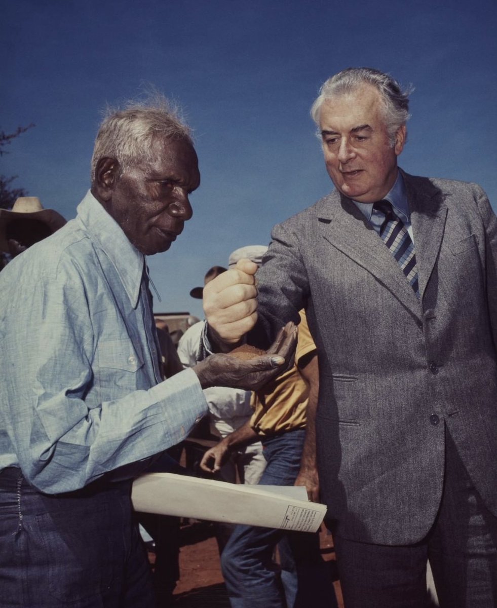 And while I have your attention here are two Black people you should know. First, is Vincent Lingiari. He staged a walk-off from a forced labor camp in Western Australia. They were being “paid” in tea and flour. This was 1966. He persisted until they got justice in 1975.