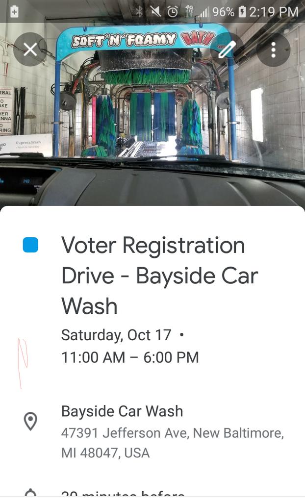 CharlotteD1920's tweet photo. Join The Committee To Elect Michelle Merriwether and Chesterfield Community &amp; Business Partner Bayside Car Wash as we team up together to register voters for the 2020 Election!!!   

 Bring your vehicle with you to get your "SHINE ON" as well to support Bayside Car Wash! https://t.co/umMMvM736A