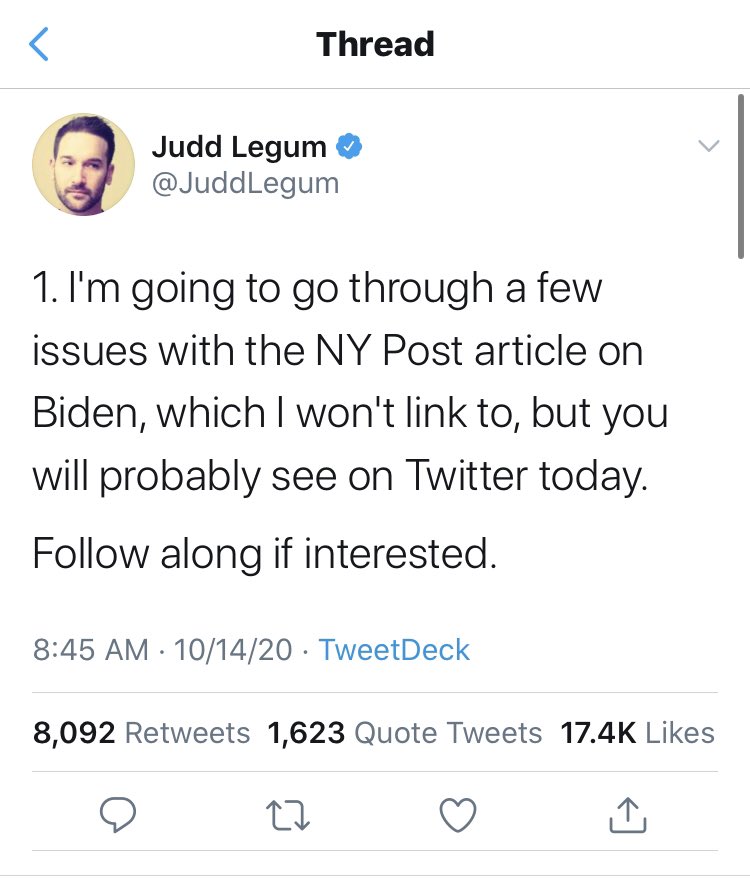 And it wasn’t just the Steele dossier as a whole. Remember the infamous “pee tape” allegation? Well, that Russian propaganda was good enough for  @JuddLegum.But the Post story is a five alarm fire.  #HypocrisyHOF