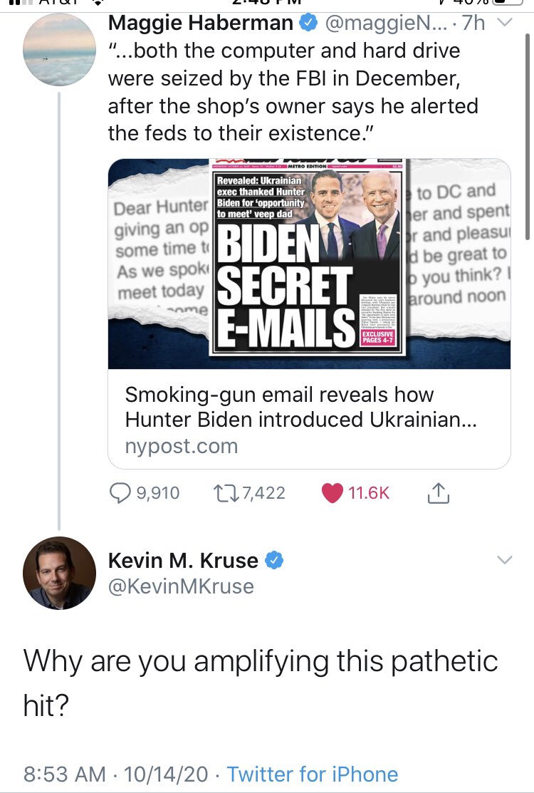 Speaking of those who bought the pee tape allegations but treat the Post story like its Voldemort, here’s  @KevinMKruse. Also, does this count as “mansplaining” or is that only if a Republican rebukes a woman? Asking for a friend.