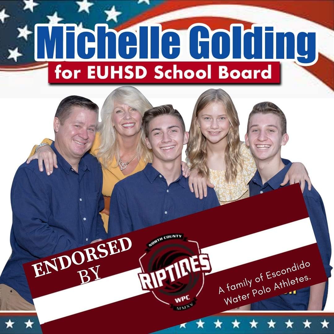 GEuhsd's tweet photo. Proud to be endorsed by our Riptides Water Polo Club of North County. https://t.co/60guIQtB1q