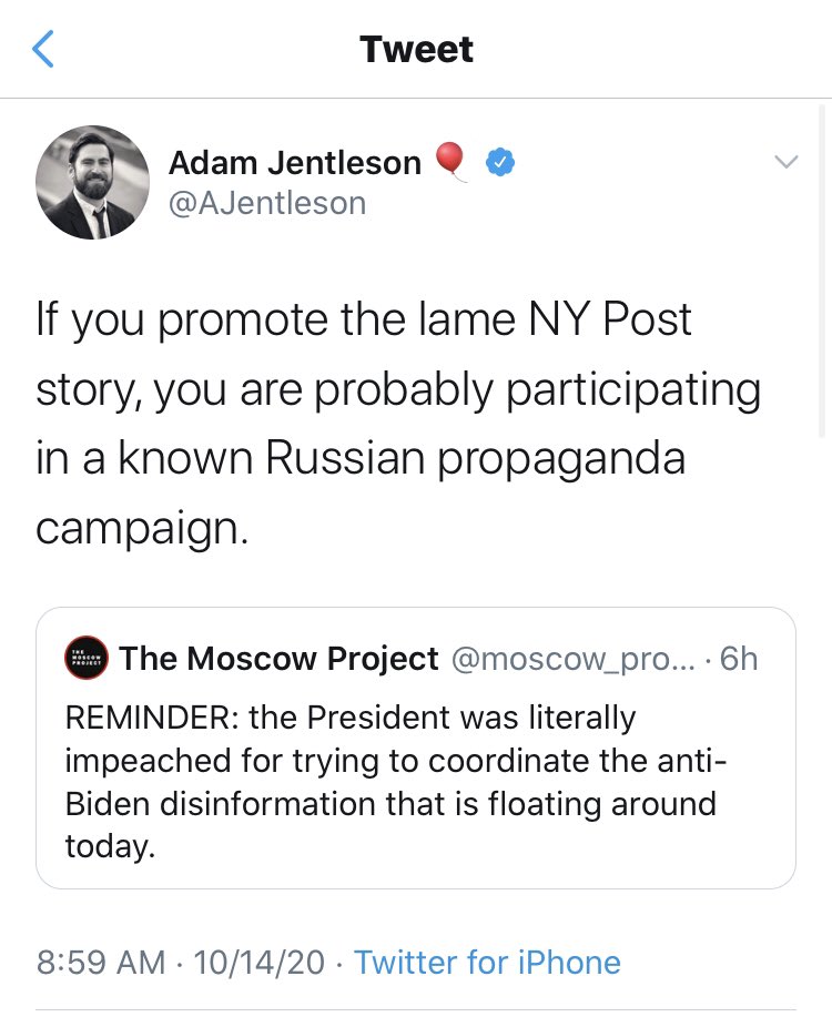 It shouldn’t surprise you to see the committed Russia truther and former Harry Reid (an expert in avoiding the truth, if there ever were one) staffer  @AJentleson on here.Promoting the Post story? Russian propaganda helper.Love letters to the Steele dossier? Committed patriot.