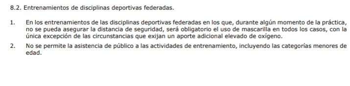 NUEVA NORMATIVA PARA LOS ENTRENAMIENTOS DE LAS DISCIPLINAS DEPORTIVAS FEDERADAS // Por resolución de 14 de octubre se establece el régimen de uso de mascarilla y excepciones a la misma en los entrenamientos de disciplinas deportivas federadas como el baloncesto 👇👇