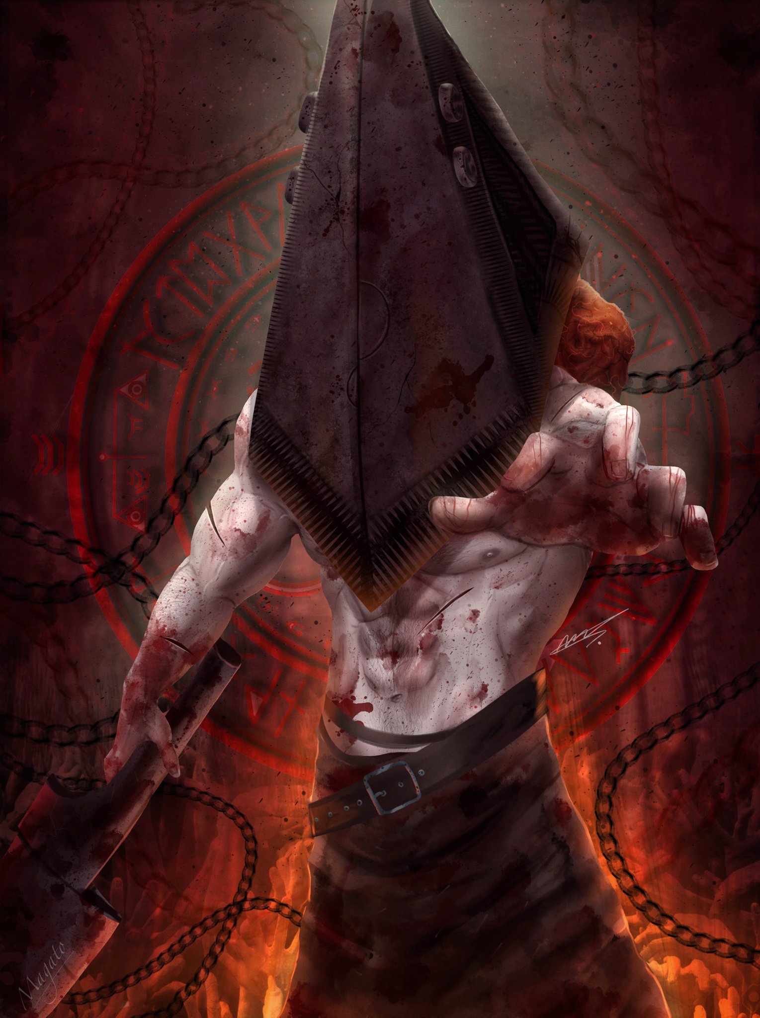 Magato on X: Pyramid Head Silent Hill fanart by me 💀 • #art #illustration  #drawing #draw #animeart #anime #fanart #animedrawing #semirealism  #digitalart #digitaldrawing #digital #digitalpainting #digitalartwork # pyramidhead #SilentHill #silenthill4