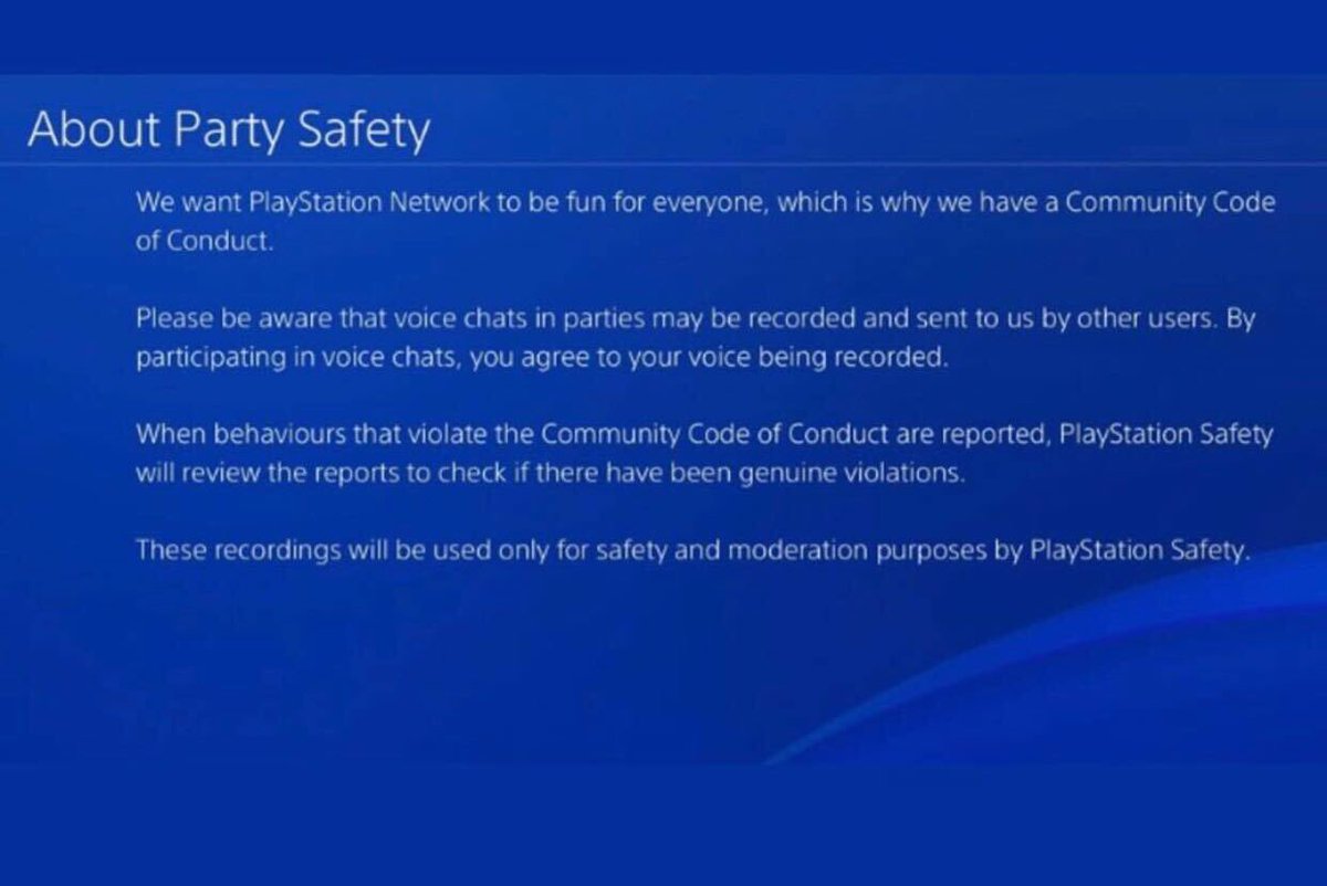 Playstation is now recording private party voice chatting for 'violations'. If a group of friends want to make off color jokes to each other privately, talk about freaky stuff or sexual content then that's their business. Xbox is looking better and better lately.