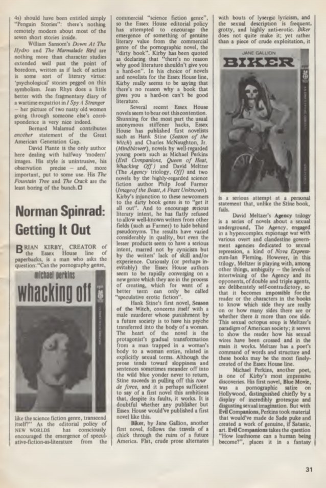 New Worlds magazine also reviewed a number of Essex House publications in its September 1969 edition, which you can read online:  https://archive.org/details/New_Worlds_194_1969-09-10/page/n32