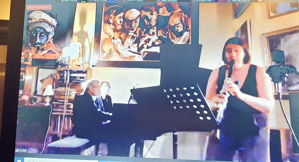 Nottchamberfest's tweet photo. And we're off - the first ever interactive online concert with @scawduo, thank you for a lovely programme! And to everyone who joined us in support - we had audience tuning in from New York, California, Ohio, Australia, &amp; of course our beloved #Nottingham! 🎵 #online #concert https://t.co/S7QM2fMFb5