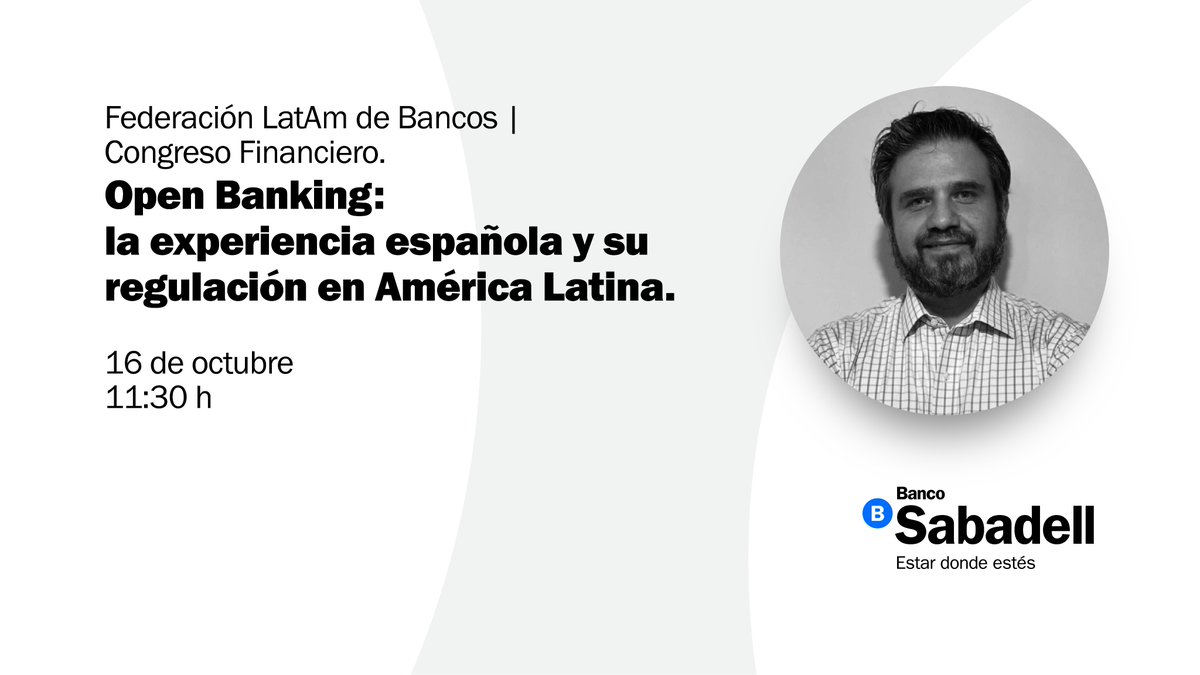 BancoSabadellMX's tweet photo. No te pierdas la participación de Federico Santos, nuestro Dir. Ejecutivo de Asesoría Jurídica y Gobierno, en el Congreso Virtual Latinoamericano de Derecho Financiero, #COLADE2020 organizado por @FelabanOnline. 

Regístrate en: https://t.co/gOVd1Gazgr https://t.co/howkzLrh8K