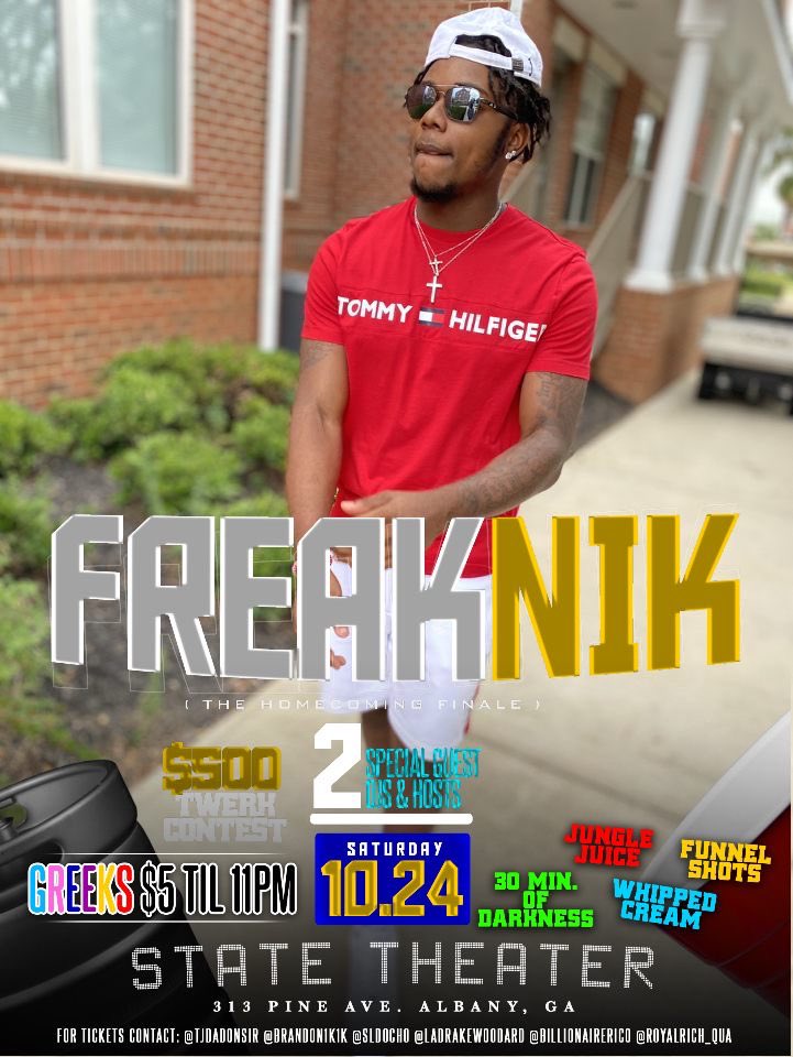 jaheim641's tweet photo. Ending HOCO2020 With “FreakNik” The Homecoming Final🔥
30 Minutes Of Darkness🔥
Greek $5 Til 11🔥
The Return Of Juice Wars♨️
For Tickets Contact: @tjdadonsir @Ladrakewoodard @SldOcho @royalrich_qua @billionairerico @Brandon1k1k
#FreakNikHomecomingFinale #TheLittCommittee https://t.co/QRdcVN7z34