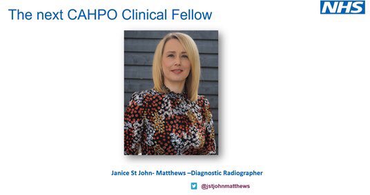 Delighted to announce today that the next @NHSEngland Clinical Fellow to the CAHPO will be #diagnosticradiographer @jstjohnmatthews Congratulations 🥳 #AHPsDay @WeAHPs @SCoRMembers