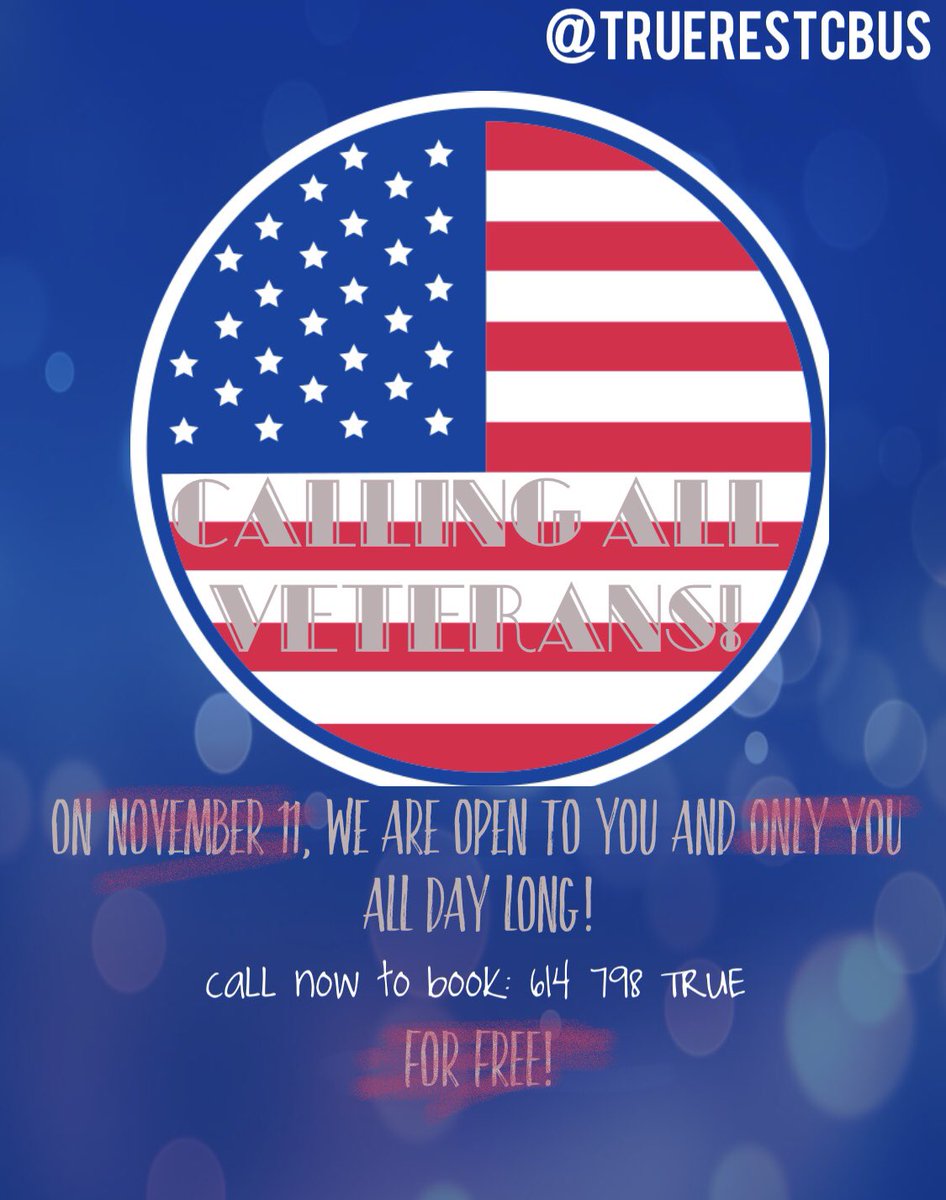 DON’T FORGET!! Veterans we THANK you we WELCOME you and we want to SERVE you!! Book online or call in to schedule a float completely on us November 11th! :)