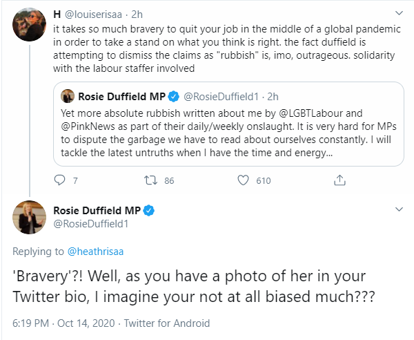 LewishamNorthYL's tweet photo. A Member of Parliament for the Labour Party, a Party created as the political arm of the working class, attacking their own former employee in public and possibly outing them in the process.

How much longer is this going to be allowed to go on? https://t.co/0wyWT267Yl