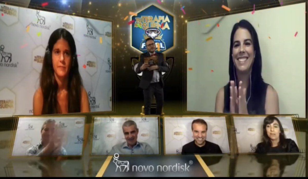 CristobMorales's tweet photo. Enhorabuena a las ganadoras de la Gran Final #TuTerapiaMeSuena #SEEN2020 @sociedadSEEN Dr. MªSoledad Marín (GLP1) y MªSevillano (Insulinas) y a todos los participantes. Me voy muy contento de ver el gran nivel científico y comunicativo, mucho talento y energía. FELICIDADES🎉🎉🍾 https://t.co/8ORjXH6MsX