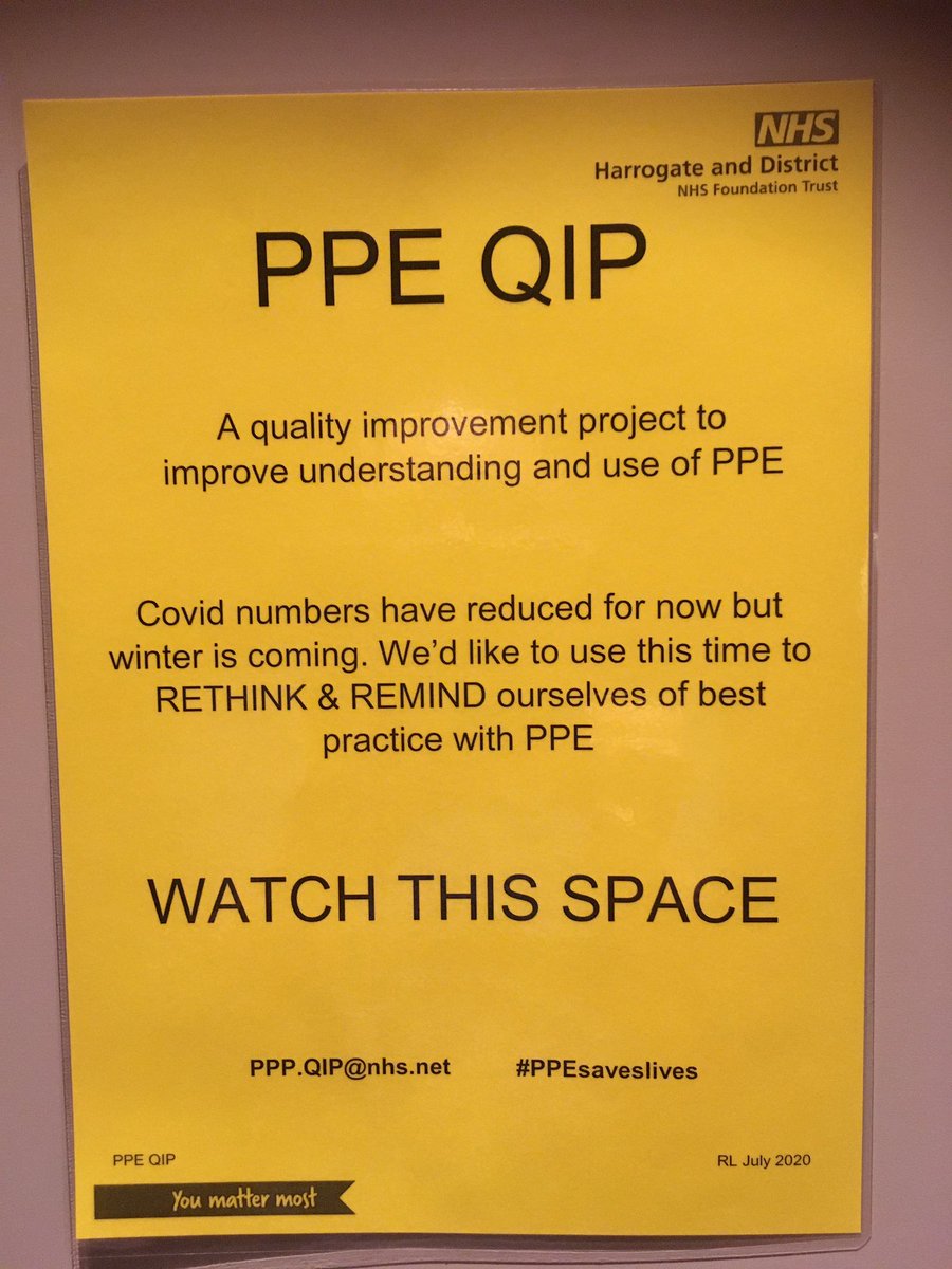 First poster for our current PPE QIP. Written back in July when “Covid numbers have reduced for now”. 
#WinterISComing #PPEsaveslives 
Watch this space for more info <a href="/HarrogateNHSFT/">Harrogate NHS FT</a> <a href="/amandagooch77/">Amanda Gooch</a> @SiRileyFuller