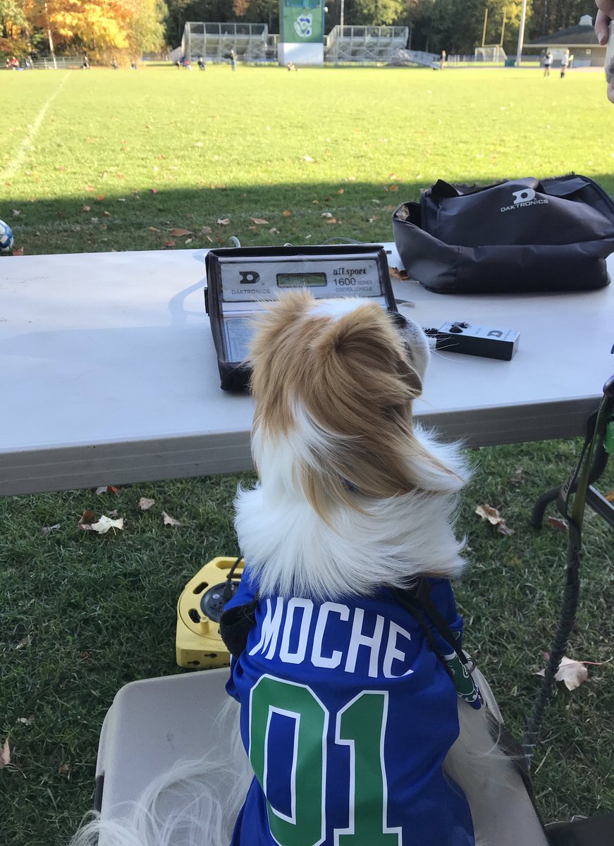 Mr. Ellingson was desperate for a score keeper. Moche is running the clock for the girls JV soccer game against BHS. No training necessary! Let’s go Lakers! @CHSAthleticsVT