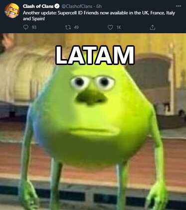 😆 Vamos a pensar que es por región y no por idioma #ClashofClans