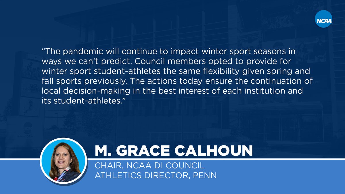 DI Council extends eligibility for winter sport student-athletes: on.ncaa.com/3qs85
