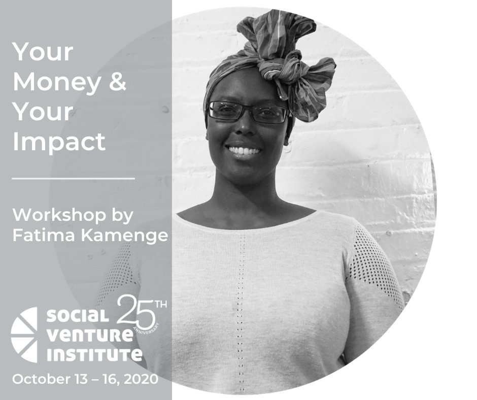 SVI_global's tweet photo. In this #SVI25 workshop we work on weaving together impact and money so that we can sustain the business of doing good. 

Presented by Fatima Kamenge of Social Ausum on October 15 (Thurs) 3:45-5:15pm PT /4:45-6:15pm MT. https://t.co/CloFnA59bz
