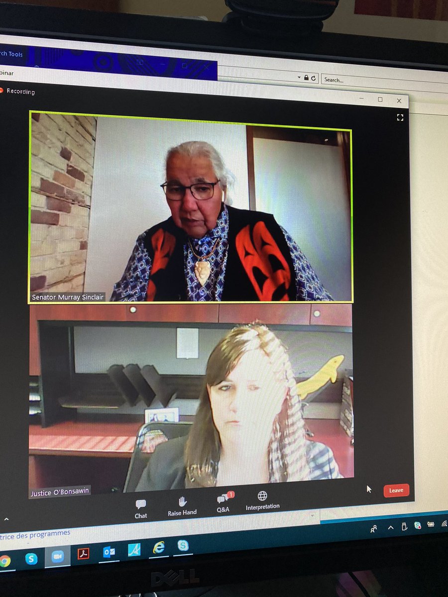 “I love what #teachers are doing.” @SenSincmurr reflects on the critical role teachers play in the process of reconciliation.... And I love that Senator Sinclair continues to share his insights and wisdom. Thanks to @CIAJ_ICAJ for sponsoring today’s zoom meeting