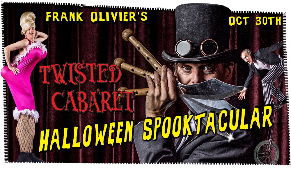 We're back!  Don't miss the Spectacular Twisted Cabaret Halloween Spooktackular! October 30th, 2020 Tickets Available Now: eventbrite.com/e/halloween-we… - 

More Info in the Official Funny Frank Newsletter: mailchi.mp/3d45a7780aa5/f…
