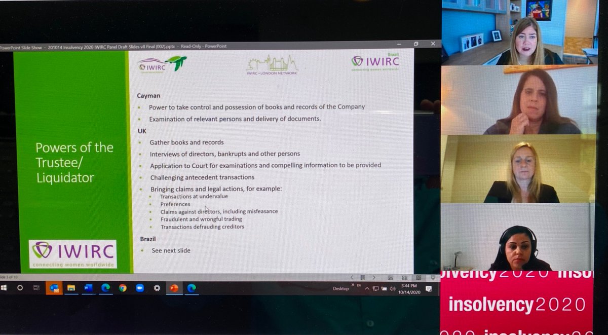 IWIRC excellence represented at Insolvency2020 by Leyza Blanco, Kristina Kicks, Flavian Helena Millard and Margot McGinnis! 👏