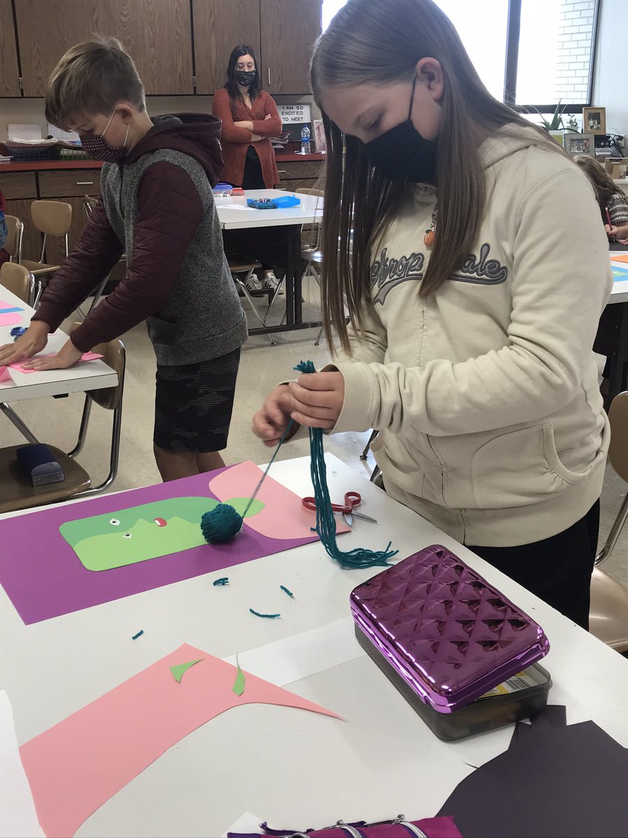 Fifth grade working on “Picasso inspired” Monster Jams!! Their creativity is out of this world! <a href="/MatthewMillerpe/">Matthew Miller</a>
