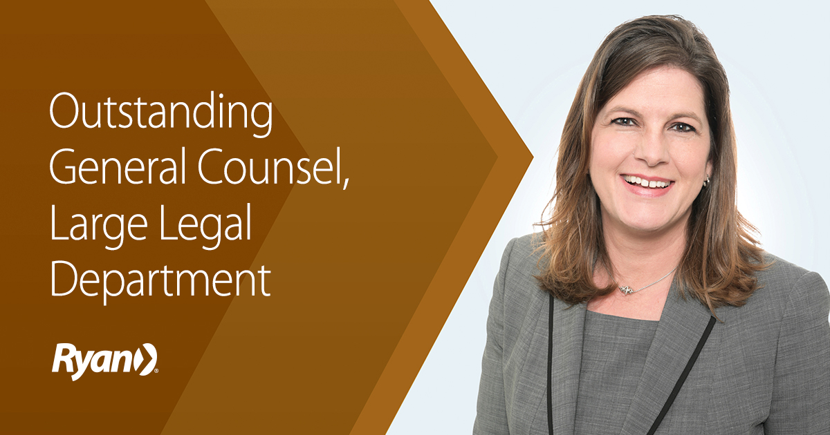 We are excited to announce that Ryan Chief Legal Officer Melissa Drennan was recently honored as Outstanding General Counsel, Large Legal Department by @DCEOmagazine as part of its 2020 Corporate Counsel Awards.