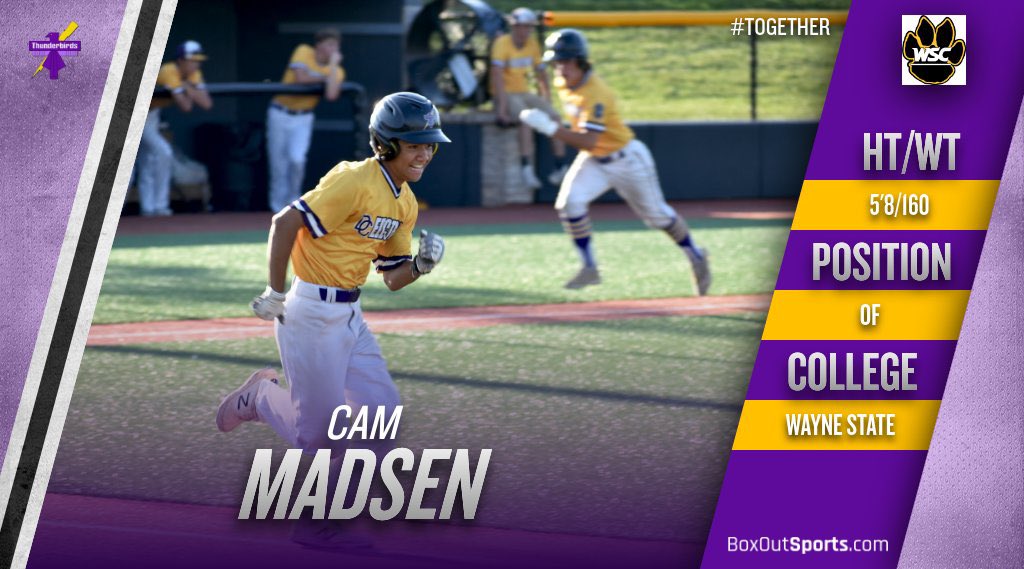 CONGRATULATIONS to #TBIRDSBASEBALL <a href="/CamdenMadsen/">Cam Madsen</a> on his commitment to <a href="/WSCBB/">Wayne State Baseball</a> ! We are so proud of you and look forward to continuing to see great things in the future! Congrats Cam! #TOGETHER