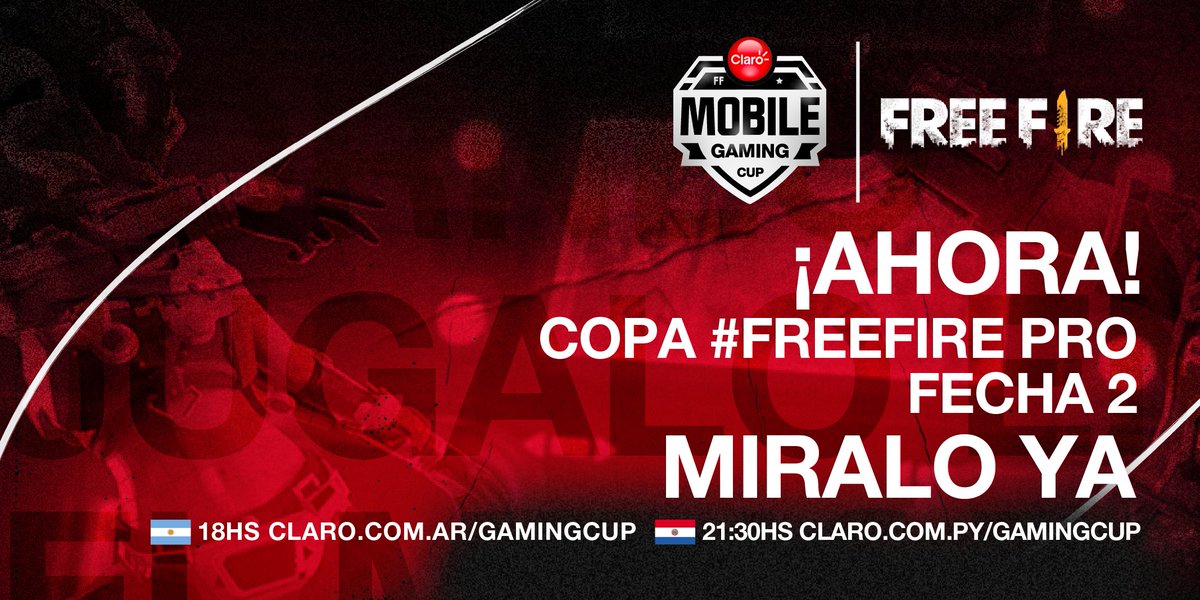 Goals Play (@goalsplay) on Twitter photo ¡2da Fecha de #FreeFire Pro!
Hoy equipos Pro de Argentina y Paraguay buscan quedarse con la gloria. ¿Cuál team lo logrará?
Castean <a href="/RowemPy/">Rowem🎙</a> <a href="/CantorGames/">🎙️ FS Alejandro Cantor | #ValorantMasters</a>
<a href="/BarnaGG/">Barna 🎙️ // ⭐⭐⭐</a> y <a href="/Juaan9/">juan hdez molina</a>
Stream desde las 18hs. en 👇
🇦🇷 claro.com.ar/gamingcup
🇵🇾 claro.com.py/gamingcup
#ClaroMobileGamingCup ¡2da Fecha de #FreeFire Pro!
Hoy equipos Pro de Argentina y Paraguay buscan quedarse con la gloria. ¿Cuál team lo logrará?
Castean <a href="/RowemPy/">Rowem🎙</a> <a href="/CantorGames/">🎙️ FS Alejandro Cantor | #ValorantMasters</a>
<a href="/BarnaGG/">Barna 🎙️ // ⭐⭐⭐</a> y <a href="/Juaan9/">juan hdez molina</a>
Stream desde las 18hs. en 👇
🇦🇷 claro.com.ar/gamingcup
🇵🇾 claro.com.py/gamingcup
#ClaroMobileGamingCup