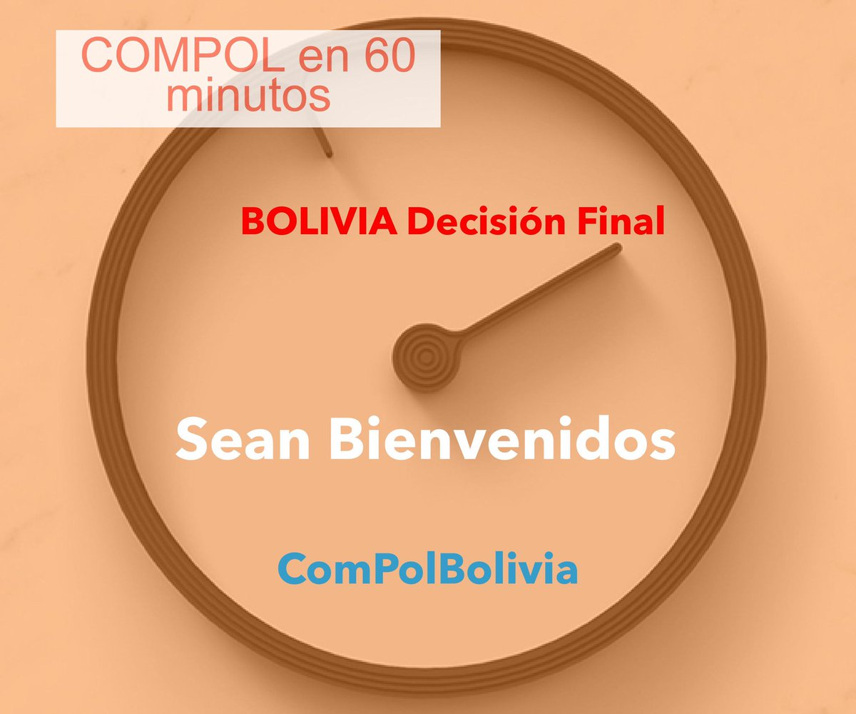 ComPolBolivia's tweet photo. En un hora arrancamos, 6 en punto, con la moderación de @vigmarva 
El último evento de análisis de la campaña electoral, a 4 días de una elección, q parece tendrá un final de infarto. https://t.co/dqH9AbXzxf
