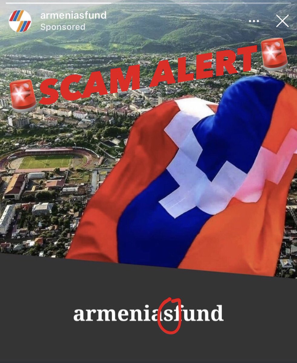 Another scam alert I cam across for the donations! #ArmeniaFund #Armenia